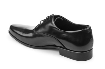 Male black shoes isolated on white