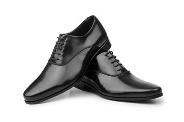 Male black shoes isolated on white