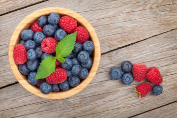 Blueberries and raspberries