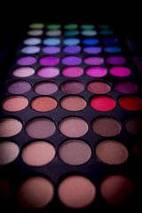 Multicolored eye shadows. 