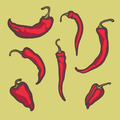 Pepper vector set