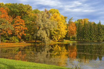 golden autumn in in Catherine park, Tsarskoye Selo (Pushkin)