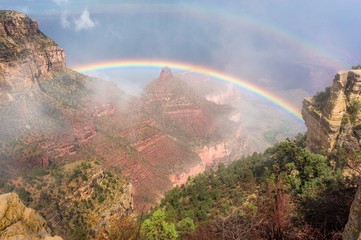 Rainbow over Grand Canyon, Arizona, United States