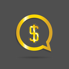 gold dollar sign vector illustration