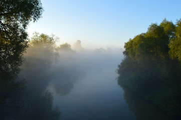 River in the fog