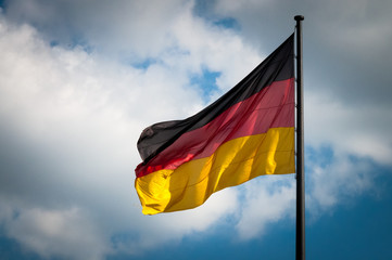 German flag fluttering in the wind