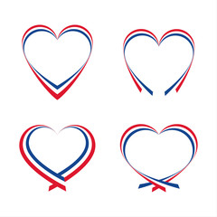 Abstract hearts with the colors of the French flag.