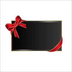 Card with place for your text with realistic red bow