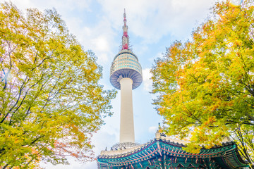 Seoul tower in seoul city , korea - 94957526