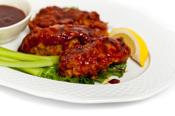 Barbecue Buffalo Chicken. Selective focus.