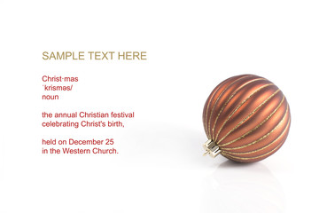 Christmas light bulb with space for text