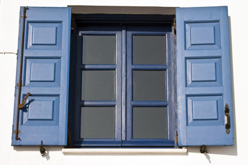 Fototapeta premium Blue window , Santorini , Greece