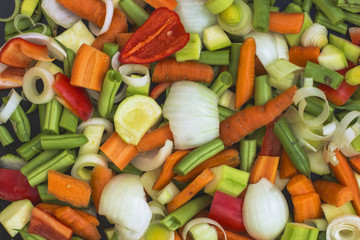 Vegetables on the pan