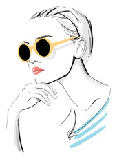 Fashion Model Wearing Sunglasses
