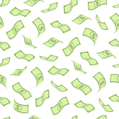 Seamless pattern with dollars