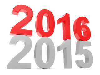 2015-2016 change new year 2016 isolated