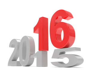 2015-2016 change new year 2016 isolated