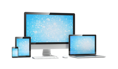 Ultimate web design, laptop, smartphone, tablet, computer, display