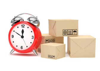 Package and alarm clock, delivery concept