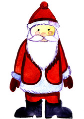 Santa Claus with beard in red