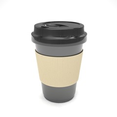 Coffee to go on white