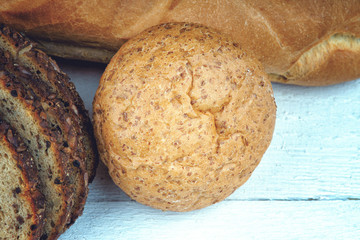 Freshly bread bun and bakery products