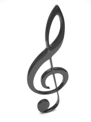 treble clef 3d on white