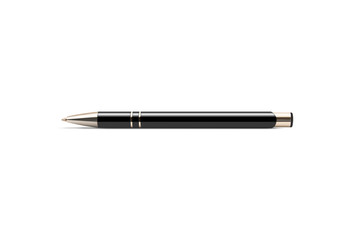 Black luxury pen mockup isolated on a white background. Nice pen for expensive design presentation. Mock up of dark pen on the white. 