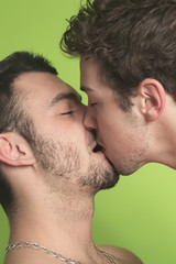 Naklejka premium Sexual life - gay couple on the bed