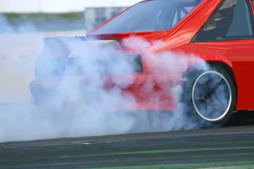 Fototapeten Drift Burnout Auto Motorsport © Ron-Heidelberg