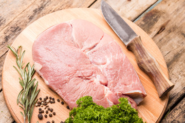 Big chunk of beef on cutting board