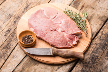 Big chunk of beef on cutting board