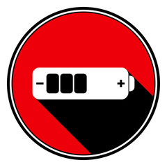 red information icon, white battery medium