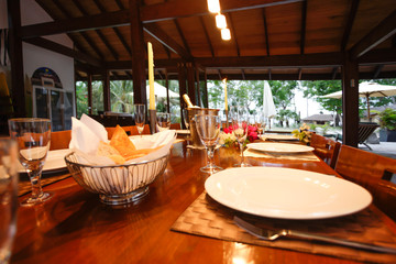 Closeup of a table ready for dinner