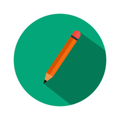 Orange Pencil illustration in flat design