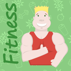 Sportsman illustration, fitness background