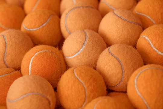 pile of tennis ball as sport background