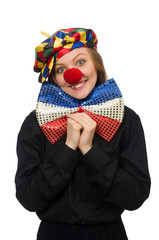 Funny clown isolated on white