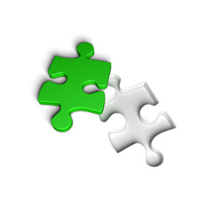 Fototapeta premium Puzzleteil grün Hintergrund weiß
