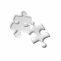 Puzzleteil weiß Hintergrund weiß