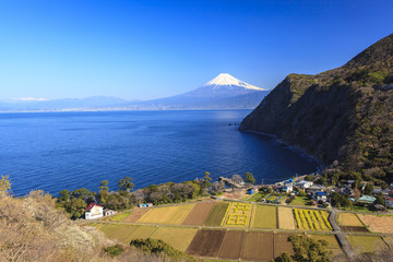 Suruga Bay and Mt. Fuji seen from Nishiizu Ita, Shizuoka, Japan