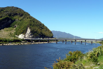 Brücke über den Grey River in Neuseeland