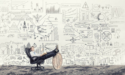 He has big plan for big income. Concept image. Concept image