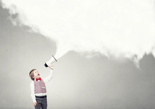 Kid Boy With Megaphone