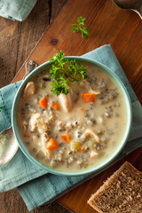 Homemade Wild Rice and Chicken Soup