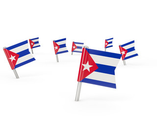 Square pins with flag of cuba