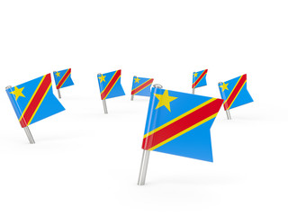 Obraz premium Square pins with flag of democratic republic of the congo
