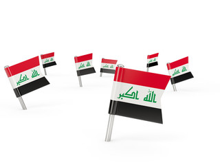 Square pins with flag of iraq