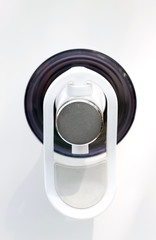 Close up of water strainer equipment.