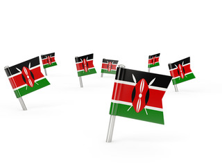 Square pins with flag of kenya